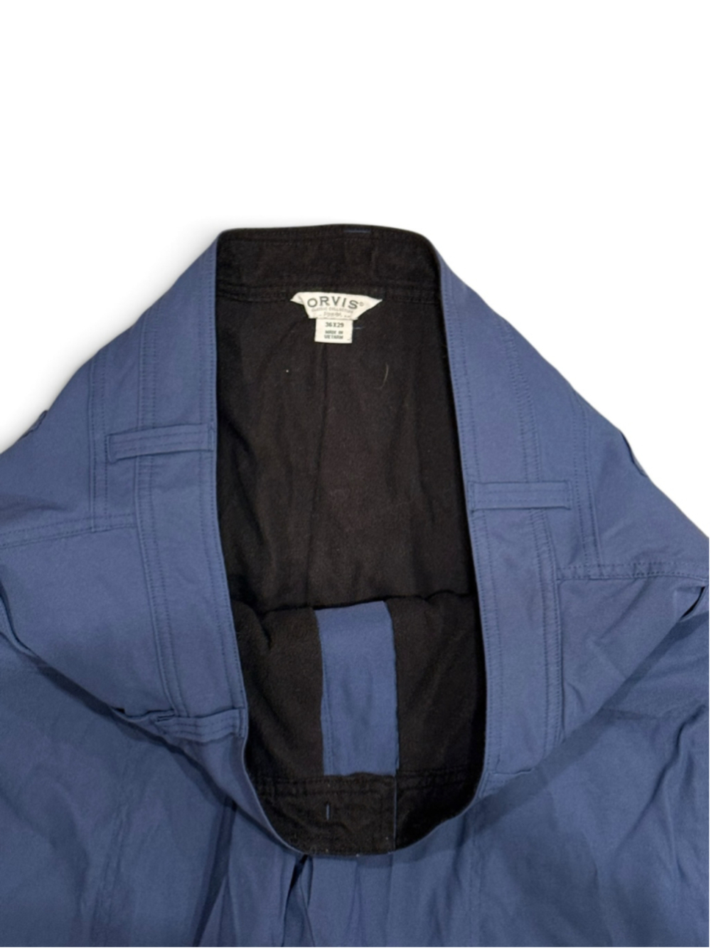 Orvis Mens Fleece Lined Pants Navy Blue Nylon Stretch Outdoor Hiking Sz 36x29 - Picture 3 of 8